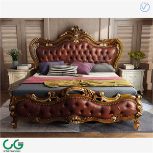 European double bed 3d model